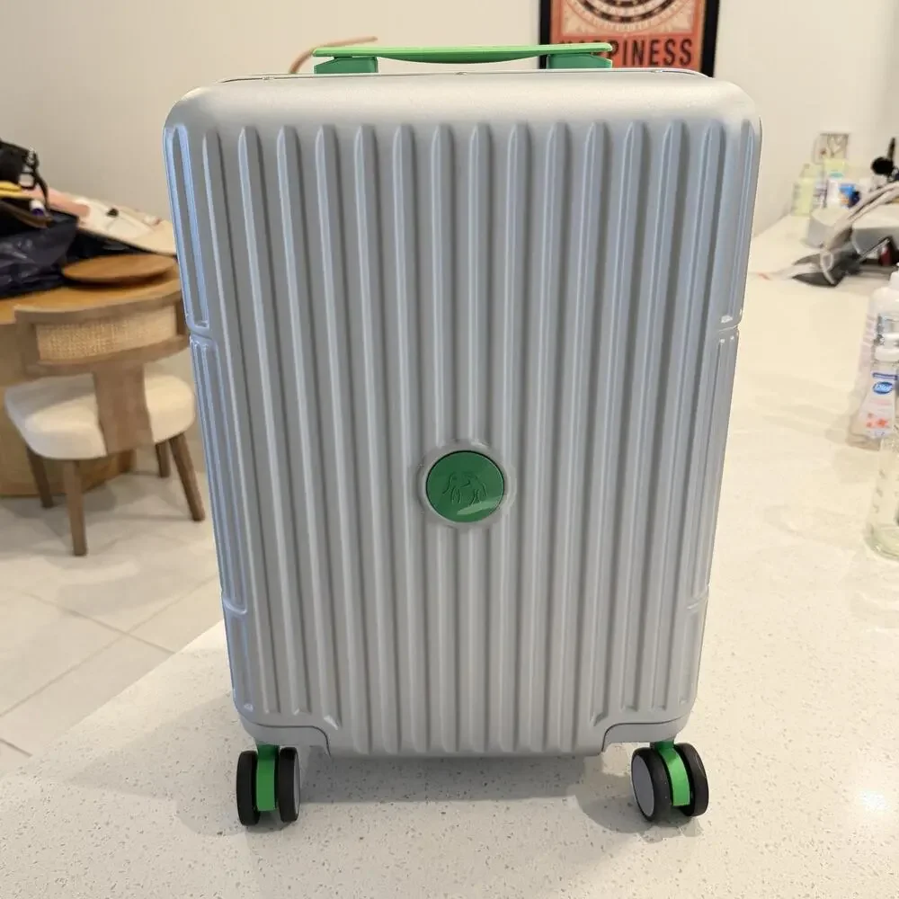Drunk Elephant Silver Carry On Spinner Suitcase Hardcase Luggage Travel